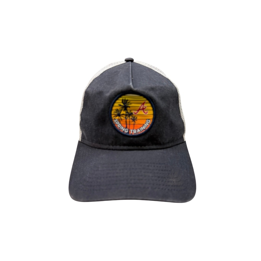 New Era Atlanta Braves Trucker Hat Mens Navy Spring Training Snapback OSFM